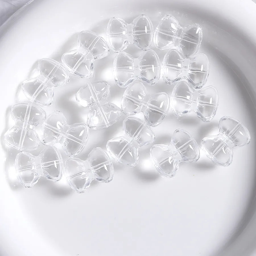 5 PCS Glass Bow Tie Beads for Jewelry Making with Stoving Varnish, Handmade DIY Accessories in Colour