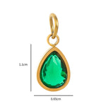 1 Piece 13.5*11.5MM 304 Stainless Steel Zircon 18K Gold Plated Round Square Oval Pendant
