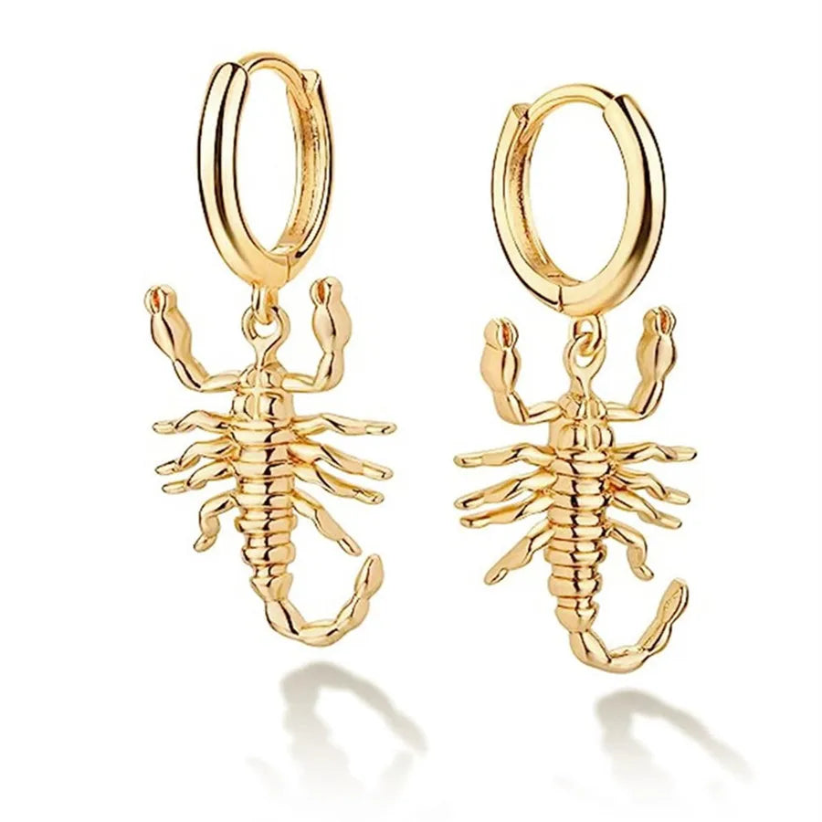 Three-dimensional Animal Drop Earrings for Women in Copper with KC Golden Water Plating and 0.03µm Thickness