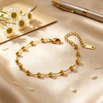 Round Waterproof Non Tarnish Bracelets for Women in 304 Stainless Steel with 18K Real Gold Plated PVD Coated Finish
