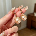 Heart Shape Tassel Earrings for Women with Copper Studs, Electroplated Alloy and Artificial Pearl Inlay