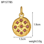 Stainless Steel Classical Bohemian Style Evil Eye Geometric Round Pendant DIY Trendy Niche Jewelry Accessories