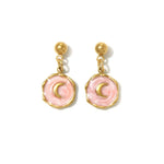 Three-dimensional Moon Drop Earrings for Women with 304 Stainless Steel Posts and 18K Real Gold PVD Coating