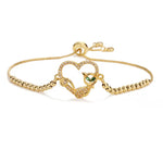 elegant classic style heart shape butterfly copper plating chain zircon 18k gold plated bracelets