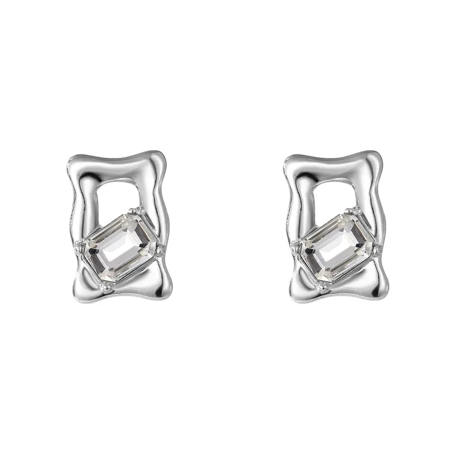 1 Pair Simple Style Classic Style Geometric Heart Shape Plating Alloy Earrings