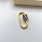 Polished Copper Jewelry Buckle with Zircon Inlay and Screw Clasp Closure, Electroplated Finish Featuring Smooth Surface