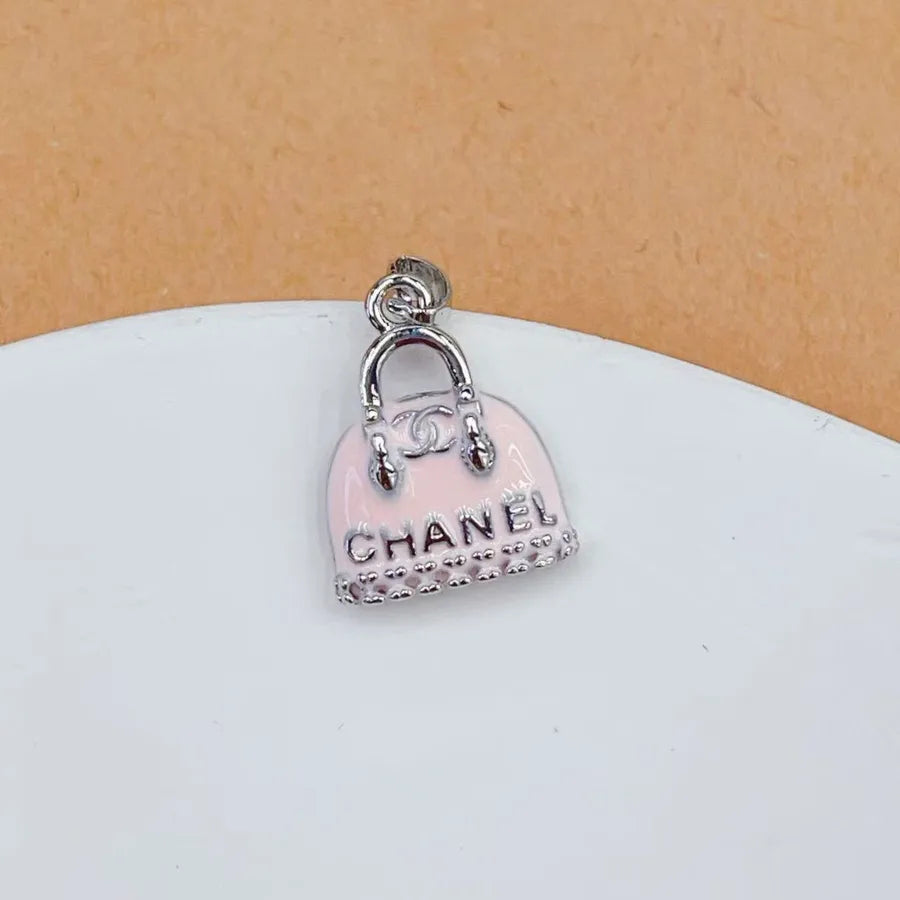 Copper Letter Pendant with Zircon Inlay Featuring Enamel Craftsmanship