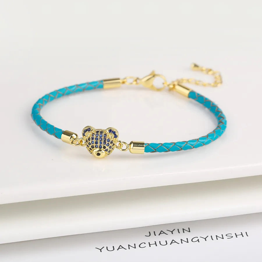 Vacation Simple Style Bear Pu Leather None String Bracelets Wholesale