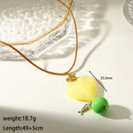 Women’s Star Pendant Necklace with Electroplated 18K Real Gold Plated 304 Stainless Steel Featuring PVD Coated Beaded Chain