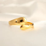 Adjustable Butterfly Knot Hollow Out Stainless Steel Ring Unique Style Geometric Pattern Women's Fashionable Open Ring
