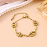 Waves Women’s Hip-Hop Bracelet in Stainless Steel with 18K Real Gold Plated PVD Coating
