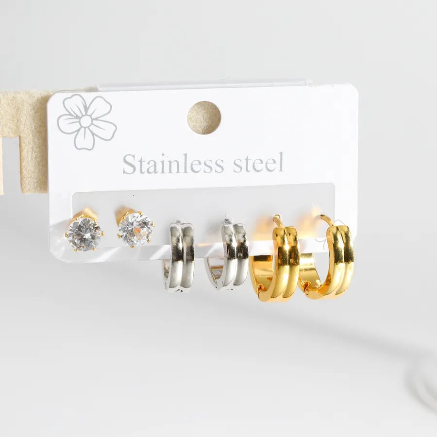 1 Set Elegant Glam Shamrock Heart Shape 316 Stainless Steel  Drop Earrings Ear Studs
