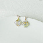 Plant Earrings For Women Featuring 925 Sterling Silver and Epoxy Resin Inlay