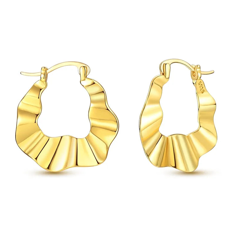 Geometric Enamel Earrings for Women, Copper with 24K Real Gold Electroplated and Zircon Inlay