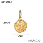 Stainless Steel Classical Bohemian Style Evil Eye Geometric Round Pendant DIY Trendy Niche Jewelry Accessories