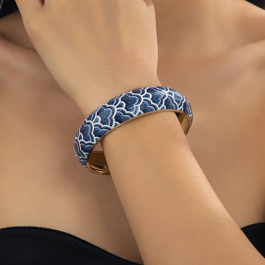 Handmade Multicolor Iron Bangle For Women Featuring Electroplated Golden Plated Finish with 0.03µm Coating Thickness