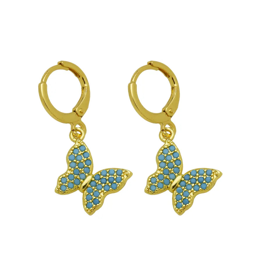 Heart Shape Earrings For Women Featuring Copper Ear Pins and Zircon Inlay