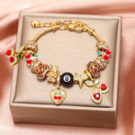 Pan's DIY Blue Devil's Eye Glass Inlaid Diamond Star Bracelet Exquisite Matching Trendy Personality Bracelet Wholesale