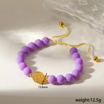 Women’s Electroplated Cross Bracelet in 304 Stainless Steel with 18K Real Gold PVD Coated Beaded Chain