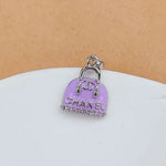 Copper Letter Pendant with Zircon Inlay Featuring Enamel Craftsmanship