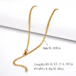 Printing Necklace for Women in Titanium Steel with PVD Coated 18K Real Gold Plated Finish and Snake Chain