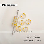 Handmade Polka Dots Glass Beads for Jewelry Making Featuring Glass Bead Inlay in Colour