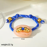 Women’s Electroplated Pig Nose Mariner Link Bracelet in 201 Stainless Steel with 18K Real Gold Plated PVD Coated Twisted Rope Chain