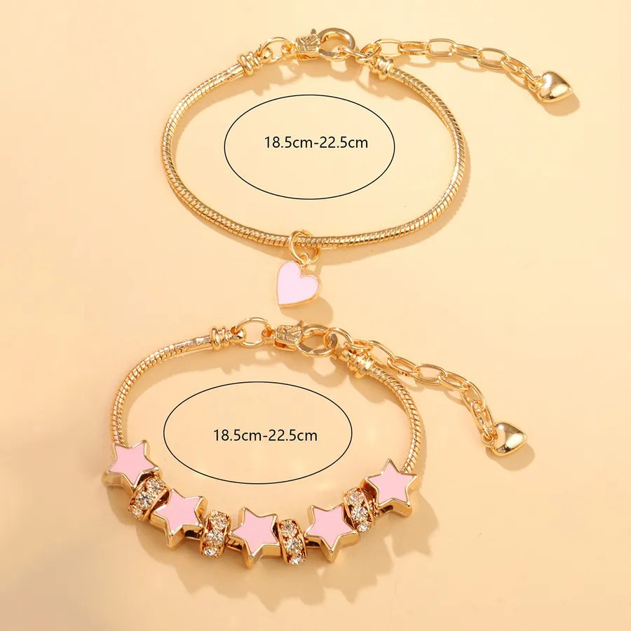 Pan's DIY Blue Devil's Eye Glass Inlaid Diamond Star Bracelet Exquisite Matching Trendy Personality Bracelet Wholesale