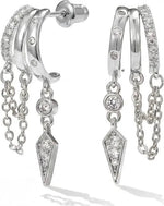 Luxurious Geometric Earrings with Real Gold Plated Finish and Copper Ear Pins Featuring Elegant Tassel Design