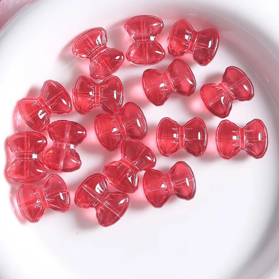 5 PCS Glass Bow Tie Beads for Jewelry Making with Stoving Varnish, Handmade DIY Accessories in Colour