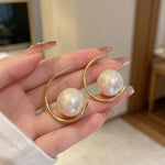 Heart Shape Tassel Earrings for Women with Copper Studs, Electroplated Alloy and Artificial Pearl Inlay