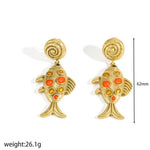 Retro Electroplated Geometric Stud Earrings for Women with Multicolor Zinc Alloy and Artificial Pearl Inlay