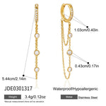 Geometric Earrings for Women, Waterproof Non Tarnish 304 Stainless Steel with 18K Real Gold Plated PVD Coating and Zircon Inlay