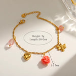Starfish Electroplated Marine Style Bracelet in 304 Stainless Steel with 18K Real Gold PVD Coated Cable Chain
