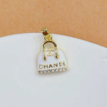 Copper Letter Pendant with Zircon Inlay Featuring Enamel Craftsmanship