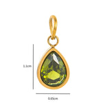 1 Piece 13.5*11.5MM 304 Stainless Steel Zircon 18K Gold Plated Round Square Oval Pendant