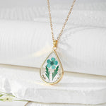 Eternal Flower Resin Necklace Luxury Floral Pendant Women's Geometric Pattern Alloy Jewelry Gift For Festival