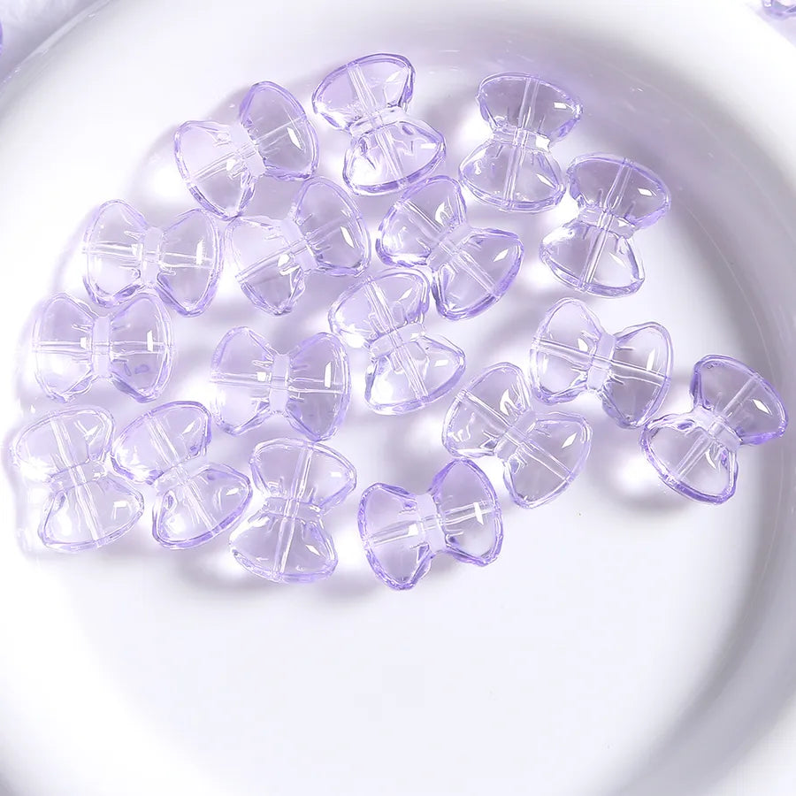 5 PCS Glass Bow Tie Beads for Jewelry Making with Stoving Varnish, Handmade DIY Accessories in Colour