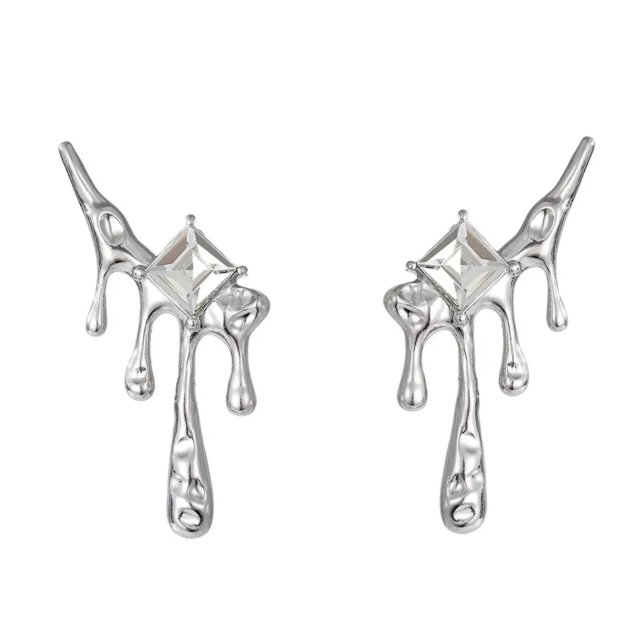 1 Pair Simple Style Classic Style Geometric Heart Shape Plating Alloy Earrings